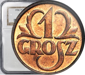 1 penny 1936, mint, color RB