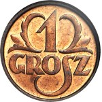 1 grosz 1936, menniczy, kolor RB
