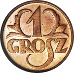 1 grosz 1939, menniczy, kolor RD