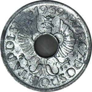 5 pennies 1939, Occupation, mint, light shade