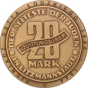 20 marks, medal PIENIĄDZ GETTA ŁÓDZKIE 1940-1944, bronze