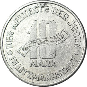 RR-, Ghetto, 10 Marks 1943, Aluminum, GDA 1/1 (shallow/shallow), very rare