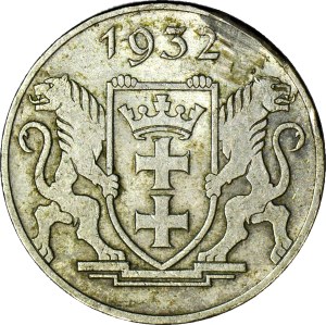 Free City of Gdansk, 5 guilders 1932, St. Mary's Church, beautiful