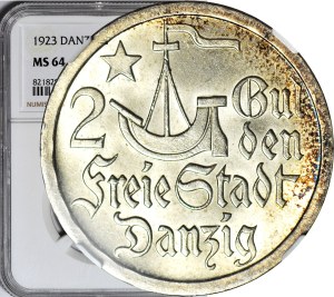 Free City of Danzig, 2 guilders 1923, EXCLUSIVE