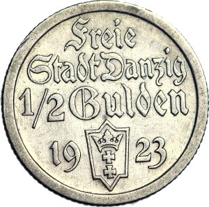 Free City of Danzig, 1/2 guilder 1923, nice