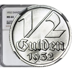 Wolne Miasto Gdańsk, 1/2 guldena 1932, wspaniałe