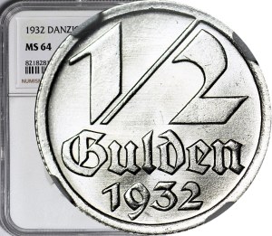 Free City of Danzig, 1/2 guilder 1932, magnificent