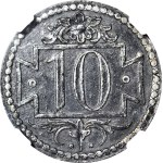 RRR-, Gdańsk, 10 fenigów 1920 odmiana 61.1/13, rzadkość C3