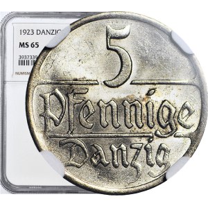 Wolne Miasto Gdańsk, 5 fenigów 1923, mennicze