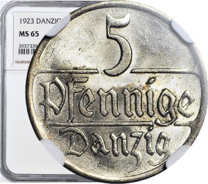 Free City of Gdansk, 5 pfennigs 1923, minted