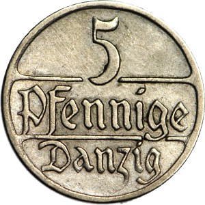 Free City of Danzig, 5 fenig 1928, rare vintage