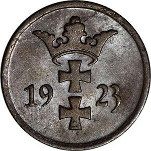 Free City of Danzig, 2 fenigs 1923, mint, magnificent