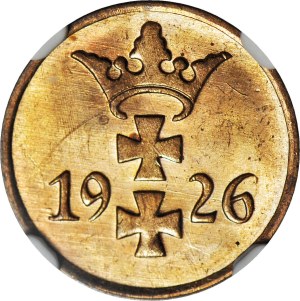 Free City of Gdansk, 1 fenig 1926, mint, color RB