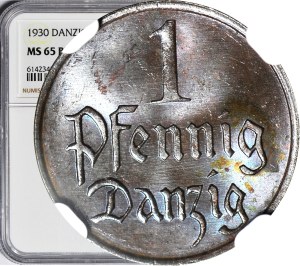 Free City of Gdansk, 1 fenig 1930, mint, color BN