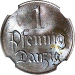 Wolne Miasto Gdańsk, 1 fenig 1930, menniczy, kolor BN