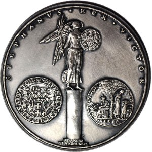 Medal, Seria Królewska - Korski, Stefan Batory, brąz srebrzony