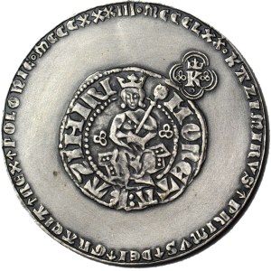 Medal, Seria Królewska - Korski, Kazimierz Wielki brąz srebrzony