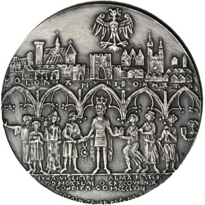 Medal, Seria Królewska - Korski, Kazimierz Wielki brąz srebrzony
