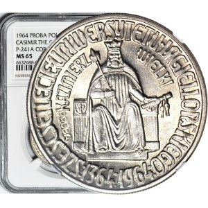 10 złotych 1964 Kazimierz Wielki, PRÓBA, wklęsły napis PRÓBA