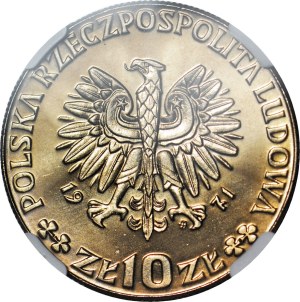 SAMPLE, 10 gold 1971, FAO, mint.