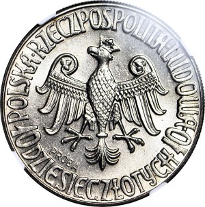 10 Gold 1964, SAMPLE, NIKIEL, Casimir the Great - eagle in the CORONA, POLITICALLY REJECTED TYPE - DESCRIPTION!!!