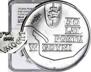 10 Gold 1972, SAMPLE, Nickel, Port of Gdynia, POLITICALLY REJECTED TYPE - DESCRIPTION!!!