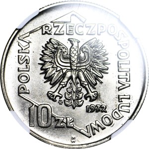 10 Gold 1972, SAMPLE, Nickel, Port of Gdynia, POLITICALLY REJECTED TYPE - DESCRIPTION!!!