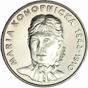 20 złotych 1977, Maria Konopnicka, typ z orłem jak dla M. Nowotki, PRÓBA, NIKIEL