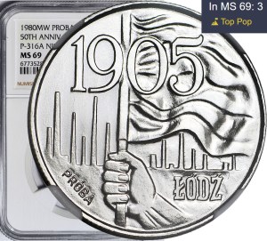 20 gold 1980, SAMPLE, nickel, Lodz 1905