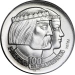 100 złotych 1960, Mieszko i Dąbrówka, głowy, typ hybrydowy, awers z postaci, PRÓBA, NIKIEL
