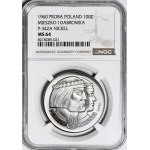 100 złotych 1960, Mieszko i Dąbrówka, głowy, typ hybrydowy, awers z postaci, PRÓBA, NIKIEL