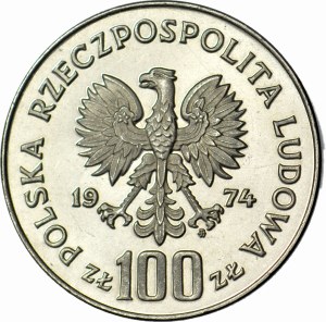 100 gold 1974, Royal Castle in Warsaw, SAMPLE, NIKIEL
