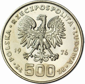 500 Gold 1976, Casimir Pulaski, opposite, SAMPLE, NIKIEL