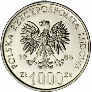 1000 złotych 1988, MŚ w Piłce Nożnej Włochy - Koloseum, PRÓBA, NIKIEL