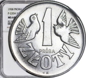 1 Gold 1958, Dove, mint, RARE, SAMPLE, Nickel