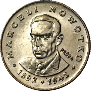 RRR-, 20 zl 1980 MN, Marceli Nowotko, TECHNOLOGY SAMPLE, inscription closer to collar