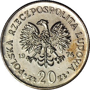 RRR-, 20 zl 1980 MN, Marceli Nowotko, TECHNOLOGY SAMPLE, inscription closer to collar