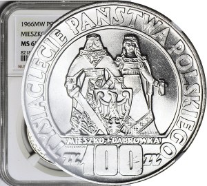 100 gold 1966, Mieszko and Dabrowa, minted