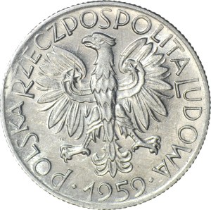 R-, 5 gold 1959 Rybak, DESTRUKT - disc punching error
