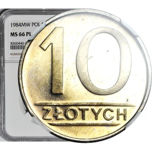 RRR-, 10 złotych 1984, PROOFLIKE, jedyne, pierwszy raz na Onebid
