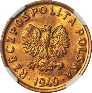 5 pennies 1949, bronze, minted