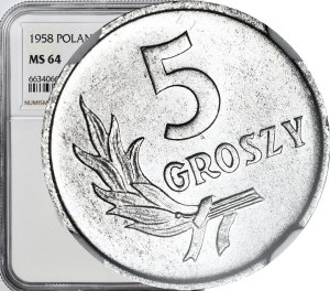 5 pennies 1958, mint, twist