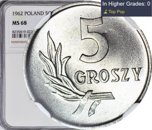 5 pennies 1962, minted
