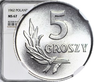 5 pennies 1962, minted