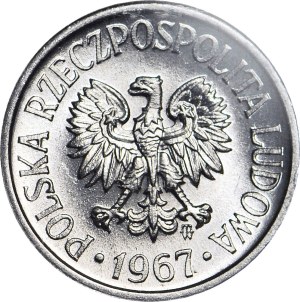 5 pennies 1967, mint, light twist