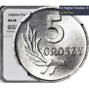 5 groszy 1968, mennicze