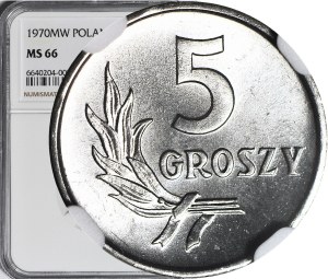 5 pennies 1970, minted