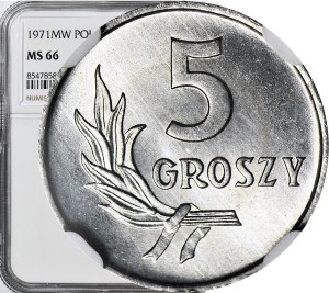 5 pennies 1971, minted