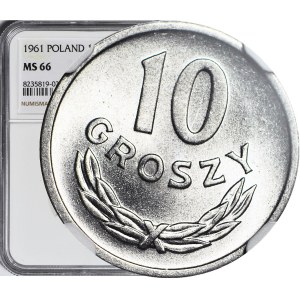 10 groszy 1961, mennicze, lekka skrętka