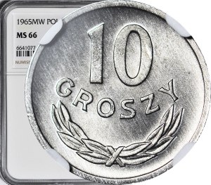 10 pennies 1965, minted